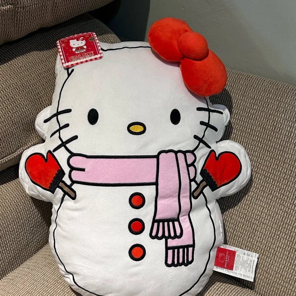 HELLO KITTY AND FRIENDS 18in Plush Character Shaped Xmas Pillow Made By Sanrio